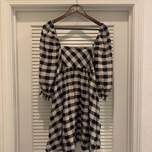 Storia gingham babydoll style dress